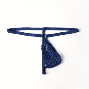 <b>Men</b> Lace <b>Thong</b> Underwear Black Low Rise Polyester Spandex Nylon Sexy Lingerie Spring 2024 - Product Image 5