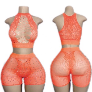 Mayorista Personalizar Popular Diamante Sensual Danza Atuendo Cabaret Lencería Seductora Showgirl Disfraces - Product Image 4