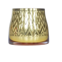 Porte-bougie chauffe-plat en verre gravé plaqué or pour la décoration de Noël et de la Saint-Valentin