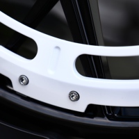 Jantes forgées HTOR 21x11 pouces 5x130, finition noir brillant avec anneau blanc, compatibles avec 911 Carrera Panamera Cayenne Macan Taycan Cayman GTS