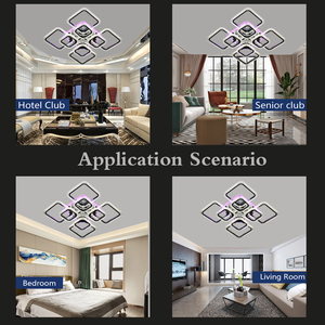 Sản Phẩm Mới 2020 Chiếu Sáng Nhà Đèn Trần Nhôm LED Pha Lê Hiện Đại 5 Vòng Tròn Màu Đen Mịn Dome Vàng Bóng Đèn Halogen Bằng Gỗ - Product Image 4