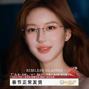 Monturas de Gafas sin Aro Xu Yan, Cuadradas Plateadas de Titanio Puro, Anti Luz Azul, Ultraligeras para Mujer, 71301 - Product Image 5