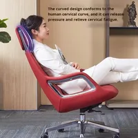 Chaise de direction de bureau en cuir moderne de luxe léger d'affaires chaise de PDG ergonomique confortable