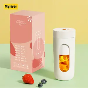 Myriver liquidificador, sem fio usb, espremedor 300ml, portátil, 5v, 1200mah, máquina de mixer, lâmina dupla, 40s, suco, imprensa citrina elétrica