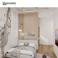 Armoire à portes coulissantes Buildgres avec verre, cadre en bois pour chambre à coucher, armoire décorative moderne