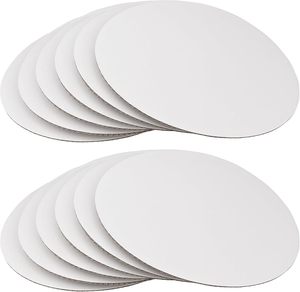 Plateau à gâteau rond blanc de 12 pouces - Base circulaire en <span class=keywords><strong>carton</strong></span> ondulé robuste pour gâteaux - Assiettes jetables, lot de 12 - Product Image 1