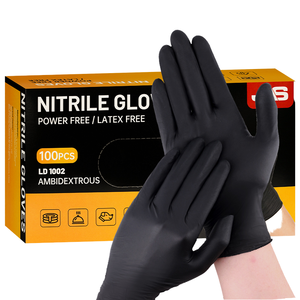100 boîtes de gants en nitrile noirs jetables en gros, sans poudre, antidérapants, <span class=keywords><strong>pour</strong></span> la manipulation des aliments et les tatouages - Product Image 2