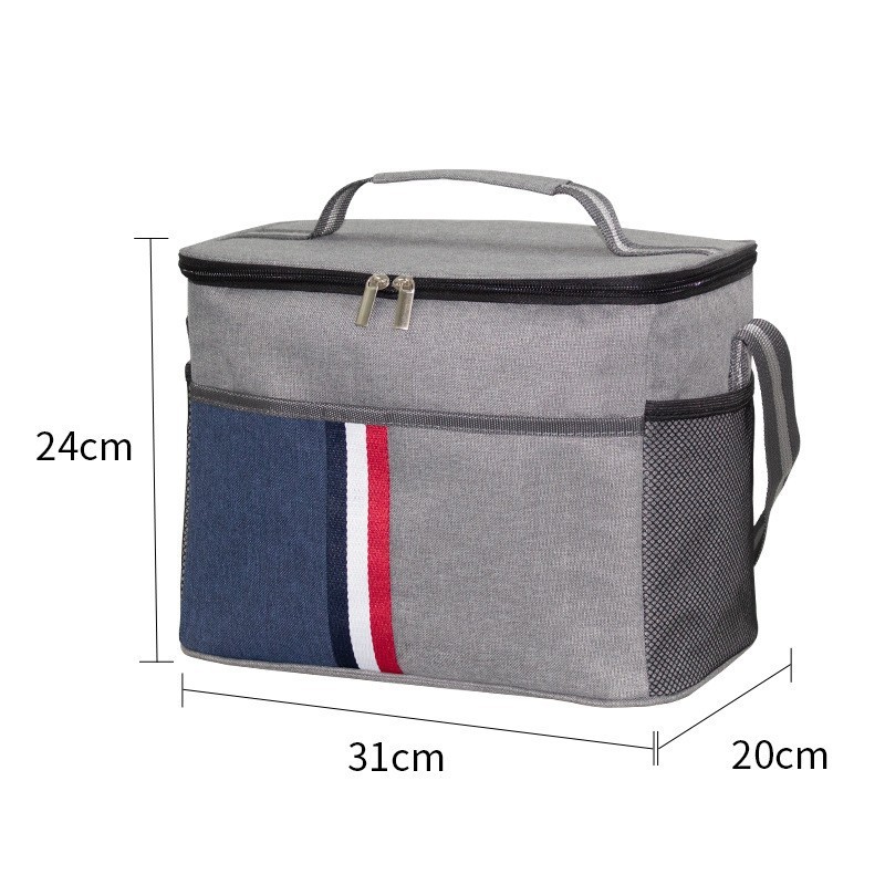 Sac isotherme color block avec poche avant 15l-gris-bleu marine