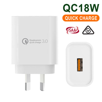 Petit profil 18W Qualcomm Charge rapide 3.0 adaptateur secteur de chargeur de voyage haute vitesse intelligent pour Vivo Compatible avec les prises EU US