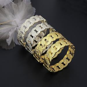 JXX Wholesale Dubai Jewelry Luxury Indian 14K/<b>24K</b> <b>Gold</b> Plated Opening Wedding Bangle <b>Bracelet</b> for Women <b>Men</b> - Product Image 1
