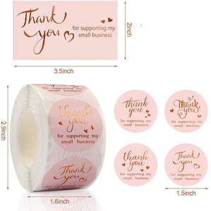 50 Uds. Mini tarjeta de visita con mensaje pequeño, lámina de oro rosa, Gracias por apoyar mis tarjetas de visita pequeñas - Product Image 6