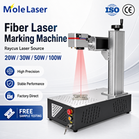 Machine de marquage laser à fibre portable de bureau 20W 30W pour le codage de plaques signalétiques en métal et acier inoxydable, graveur laser