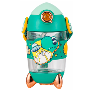 Botella de Agua Infantil PINKAH con Diseño de Cohete 3D, 400 ml, 13 oz, de Tritán Plástico, con Pajita y Correa para Niños, para Senderismo al Aire Libre - Product Image 3