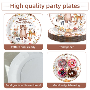 Articoli per Feste a Tema Giungla Personalizzati, Decorazioni per Feste a Tema Animali del <span class=keywords><strong>Bosco</strong></span>, Piatti, Tovaglioli, Bicchieri, Cannucce, Forchette - Product Image 2