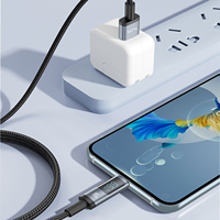 Cable de Carga Rápida Tuti Wholesale de 100w, 2m, Cable de Datos Tipo C a Tipo C con Trenzado de Nailon, Cable USB para Teléfono con Pantalla