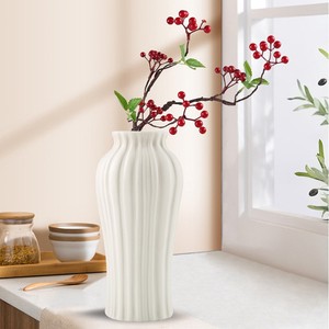 Simplicity Upscale Refined Ceramic Vase With Hydroponic Capability for Living Room Entryway Fresh <b>Flower</b> <b>Display</b> Decoration - Product Image 4