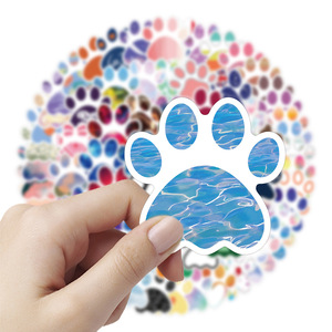 100PCS Mini estetico colorato cane gatto impronte simpatico cartone animato zampa stampa adesivo - Product Image 3
