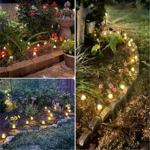 Guirlandes solaires TSINYE pour extérieur, blanc chaud, forme de champignon, étanches, 8 modes, lumières de chemin pour jardin, patio, cour - Product Image 6