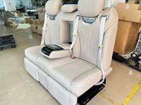Sofa Kulit Ganda Aero Mewah, Dapat Direbahkan Menjadi Tempat Tidur, Dirancang untuk RV, Van, Toyota Hiace, MPV, Sprinter.