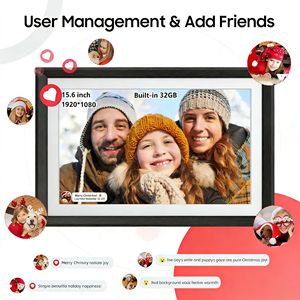 Cadre photo numérique en <span class=keywords><strong>bois</strong></span> <span class=keywords><strong>à</strong></span> <span class=keywords><strong>prix</strong></span> de gros, 15,6 pouces, WiFi, écran tactile, cadre électronique avec MP3 MP4 - Product Image 4