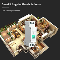 Disjoncteur Wi-Fi 63A Tuya avec minuterie, interrupteur intelligent sur rail DIN, contrôle à distance mobile, compteur d'énergie, surveillance de la consommation sans fil
