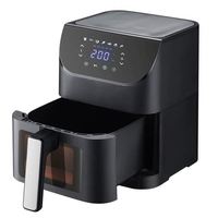 Freidoras de Aire Digitales Visibles de 6L con Pantalla LCD a Color Táctil, Sin Aceite, Tubo de Calentamiento 304