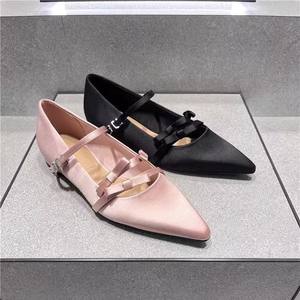 รองเท้าสายเดี่ยวหัวแหลมติดโบว์ใหม่สำหรับฤดูใบไม้ผลิ2025ฤดูร้อน/ฤดูใบไม้ผลิ - Product Image 1