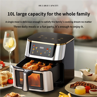 Friteuse à air numérique intelligente multifonctionnelle en acier inoxydable 12L, design moderne carré, pour frites, cuisine domestique
