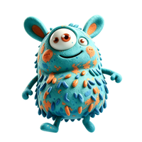 Figurine Monstre Bleu à Deux Yeux en Peluche Courte PVC OEM, Jouet en Peluche Moelleux à Grandes Oreilles Tachetées, Décoration de Bureau, Cadeau, Vente Directe Usine, Personnalisable