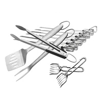 Accessoires de barbecue multifonctions en acier inoxydable résistant à la chaleur, ensemble d'outils de barbecue pour barbecue en plein air