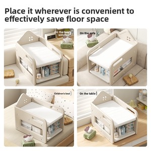 Multifunctional Foldable Baby Changing Table with Adjustable Height, Bathtub, Storage for Newborn Diaper Changing Massage Touch - Product Image 5