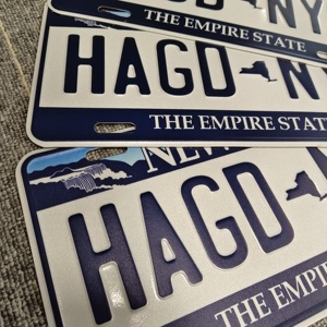 <span class=keywords><strong>Plaques</strong></span> d'immatriculation de voiture en aluminium 3D personnalisées New York the Empire State pour la décoration - Product Image 2