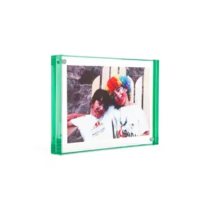 4 x 6 Inches Acrylic Frames Color Edge Magnet Lucite Picture Frame