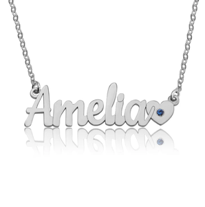 Collana con Ciondolo Personalizzato a Forma di <span class=keywords><strong>Cuore</strong></span> in Acciaio Inossidabile Placcato Oro 18k con Pietra Portafortuna, Gioiello alla Moda per Donna - Product Image 3
