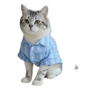 Chemise pour animaux de compagnie de style japonais, bleue, respirante, printemps, pour chats et chiens - Product Image 5
