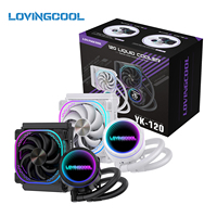 Refroidisseur de processeur à eau LOVINGCOOL AIO, conception liquide à couches infinies, roulement fluide Abyss, prise en charge LED ARGB, rotation sans pilote