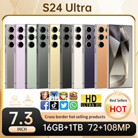 Teléfono Inteligente S24 Ultra 5G LTE con Pantalla HD, 16GB+1TB, Doble SIM, para Juegos, Cámara Trasera de 108MP, Sistema Operativo en Español e Inglés, Precio de Fábrica