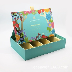 Caja de Regalo Personalizable con Tapa Abatible y Doble Apertura, Cuadrada, de <span class=keywords><strong>Papel</strong></span> Mate, con Relieve, Modelo 541, para Productos de Cuidado de la Piel, Té y Pastel Lunar - Product Image 2