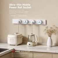Weiße Modulare Steckdosenleiste 30cm Küchen-Sideboard-Stromanschluss für Arbeitsplatten-Möbel Elektrisches Schienensystem