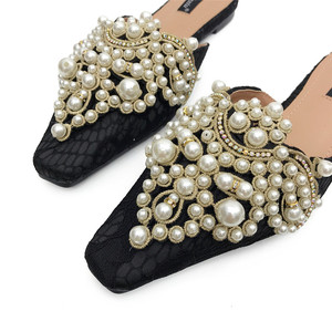 2025 NEW Summer Fashion Sexy Women <b>Shoes</b> Elegant String Bead Crystal Patchwork Slip-On Anti-Slippery 35-39 Slipper String Summer - Product Image 6