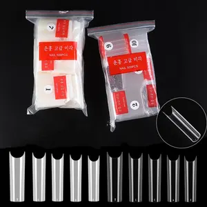 500個Bag XL C Curve Straight Length Tips Extra Long Curved Half Cover False Nail Tips Acrylic Nails