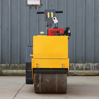 Compacteur d'asphalte mini à double tambour vibrant, à moteur essence, portatif, pour travaux routiers