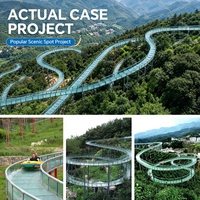 Toboggan aquatique commercial en verre à piste longue pour zones panoramiques, parcs d'aventure et stations de montagne