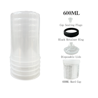 Gobelets de peinture jetables de 600 ml, lot de 50 pièces, gobelet de pistolet de peinture automobile, pot de pulvérisation de peinture, gobelet jetable pour la retouche automobile