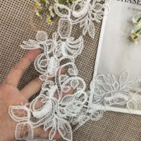 Nouvelle dentelle guipure en laine douce et moelleuse, à franges, soluble à l'eau, pour vêtements, accessoires, chemises pour hommes et femmes
