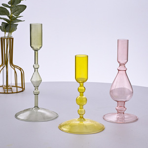 Handmade Wedding <strong>Glass</strong> <strong>Candlesticks</strong>, Home Decoration <strong>Glass</strong> <strong>Candlesticks</strong>&amp;<strong>glass</strong> Candle Holder - Product Image 4
