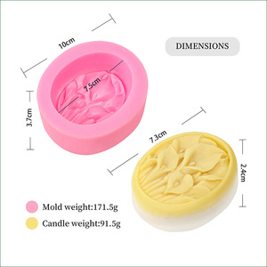 Moule à savon en silicone rose, motif floral ovale, pour gâteau, lys Calla en relief, outil de fabrication de savon artisanal - Product Image 2