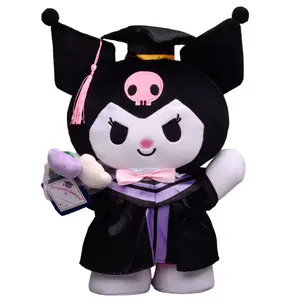 Graduation Sanrio peluche Kuromi mignon dessin animé motif animaux en peluche jouet Sanrios Graduation Push jouet cadeaux