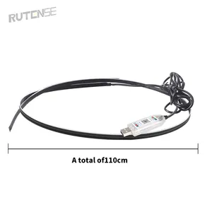 RUTENSE Auto Parts Led Lamp Car Strip Lights Interior RGB Lights 110cm 35cm App Remote Control Can Cut Universal