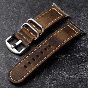 <span class=keywords><strong>Correa</strong></span> de piel de vaca de capa superior hecha a mano para <span class=keywords><strong>Apple</strong></span> <span class=keywords><strong>Watch</strong></span> Ultra 49mm 45 44 pulsera de cuero suave para Iwatch correas de reloj de cuero genuino - Product Image 3